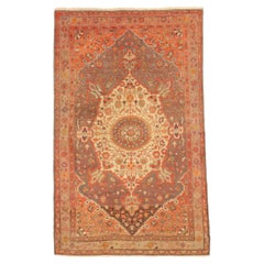 Tappeto Persiano Farahan Piccolo - Lana Marrone Grigio Avorio Rosso 72587