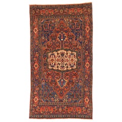 Persian Bijar Small Rug - Wool Blue Ivory Red 72597