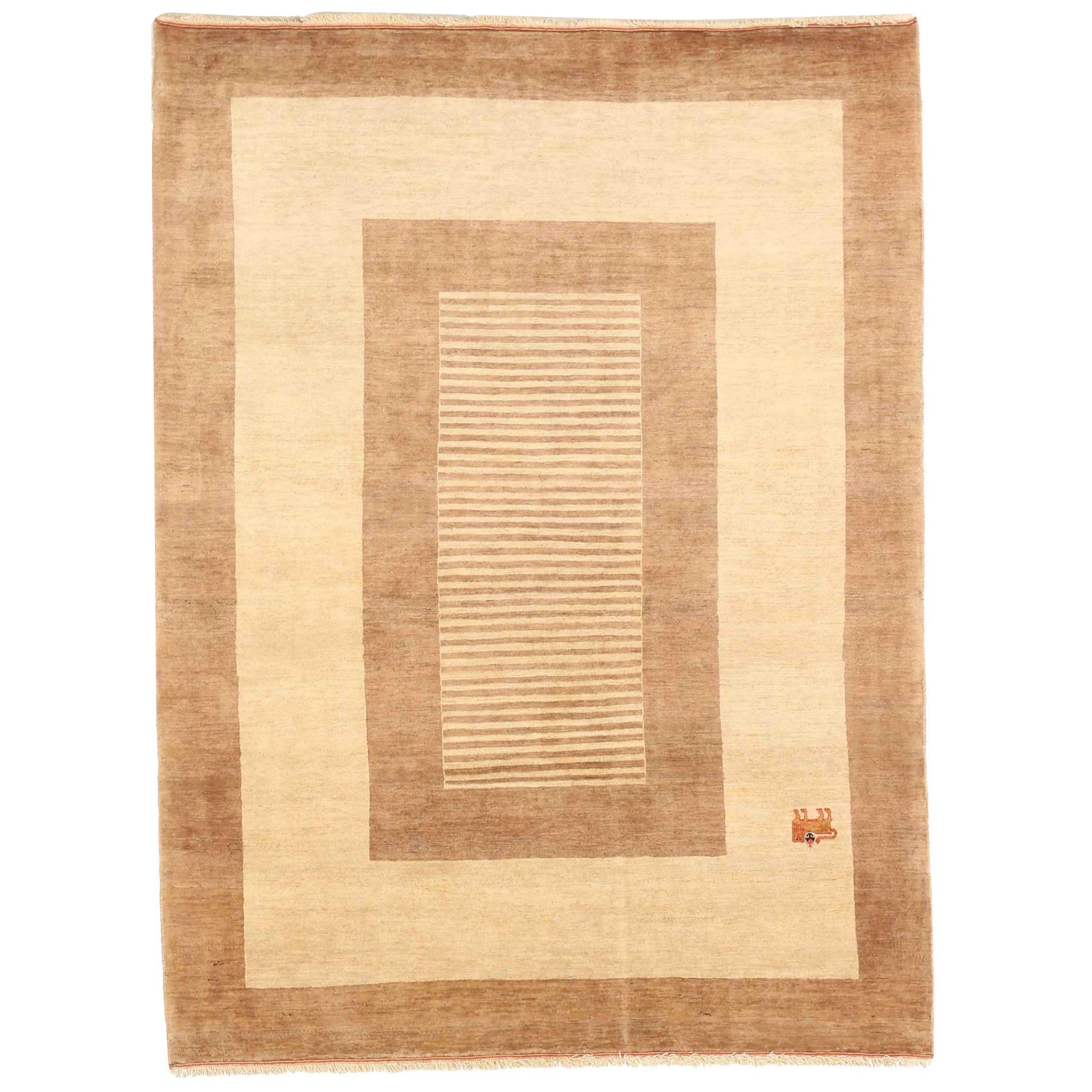 Petit tapis persan Gabbeh Circa 1940 - Laine Brown Ivory 72669