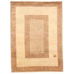 Petit tapis persan Gabbeh Circa 1940 - Laine Brown Ivory 72669