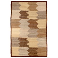 Rug & Kilim Kilim Russe Circa 1970 - Laine Brown Ivoire Taupe Jaune 72628