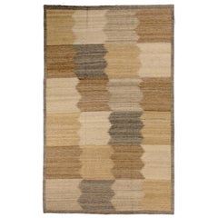 Rug & Kilim Kilim Persan Circa 1910 - Laine Brown Ivoire Taupe Jaune 72630