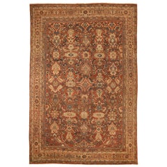 Alfombras Persas Mahal Circa 1880 - Lana Azul Marfil Rojo 72633