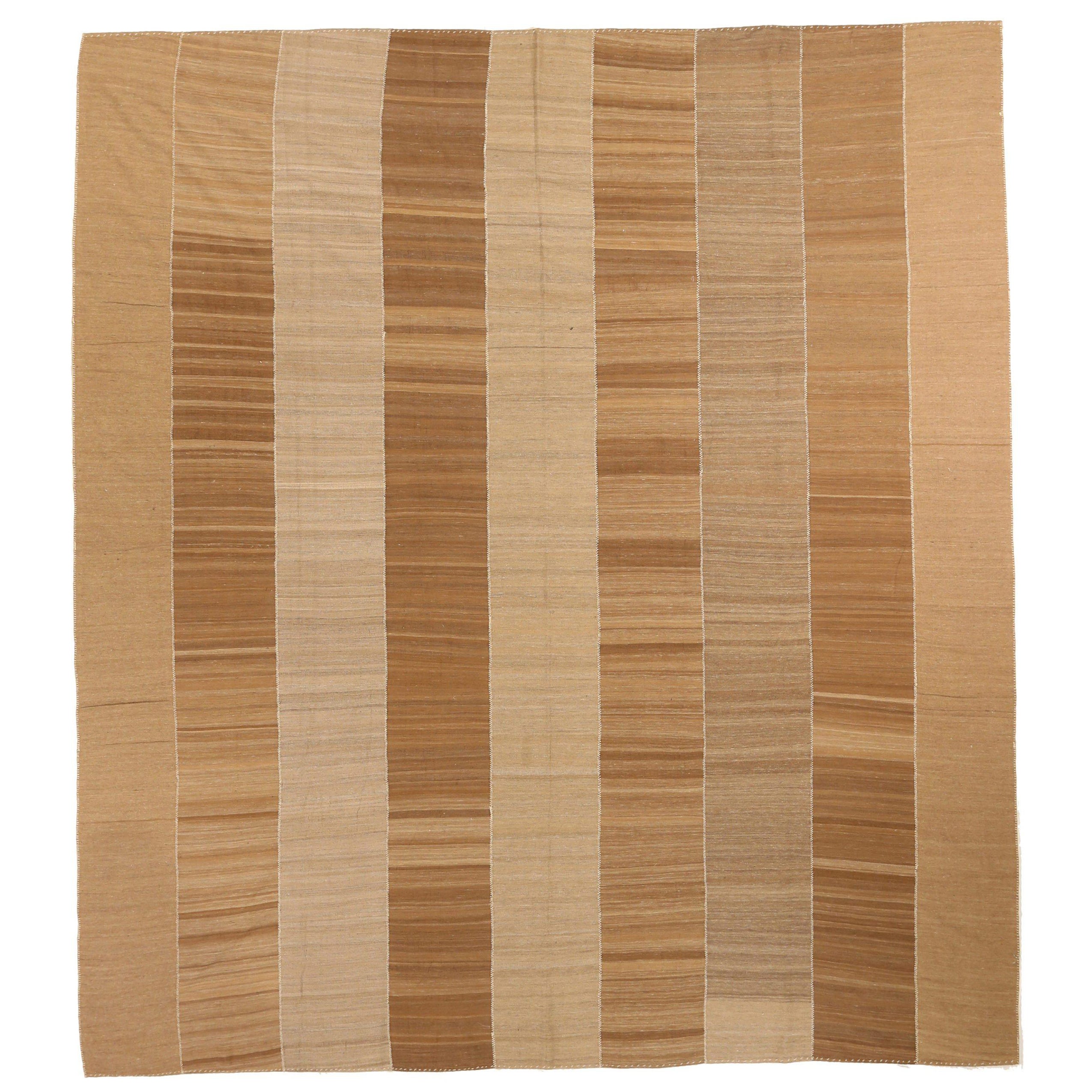 Rug & Kilim Kilim Circa 1940 - Laine Brown Ivoire Taupe 72712