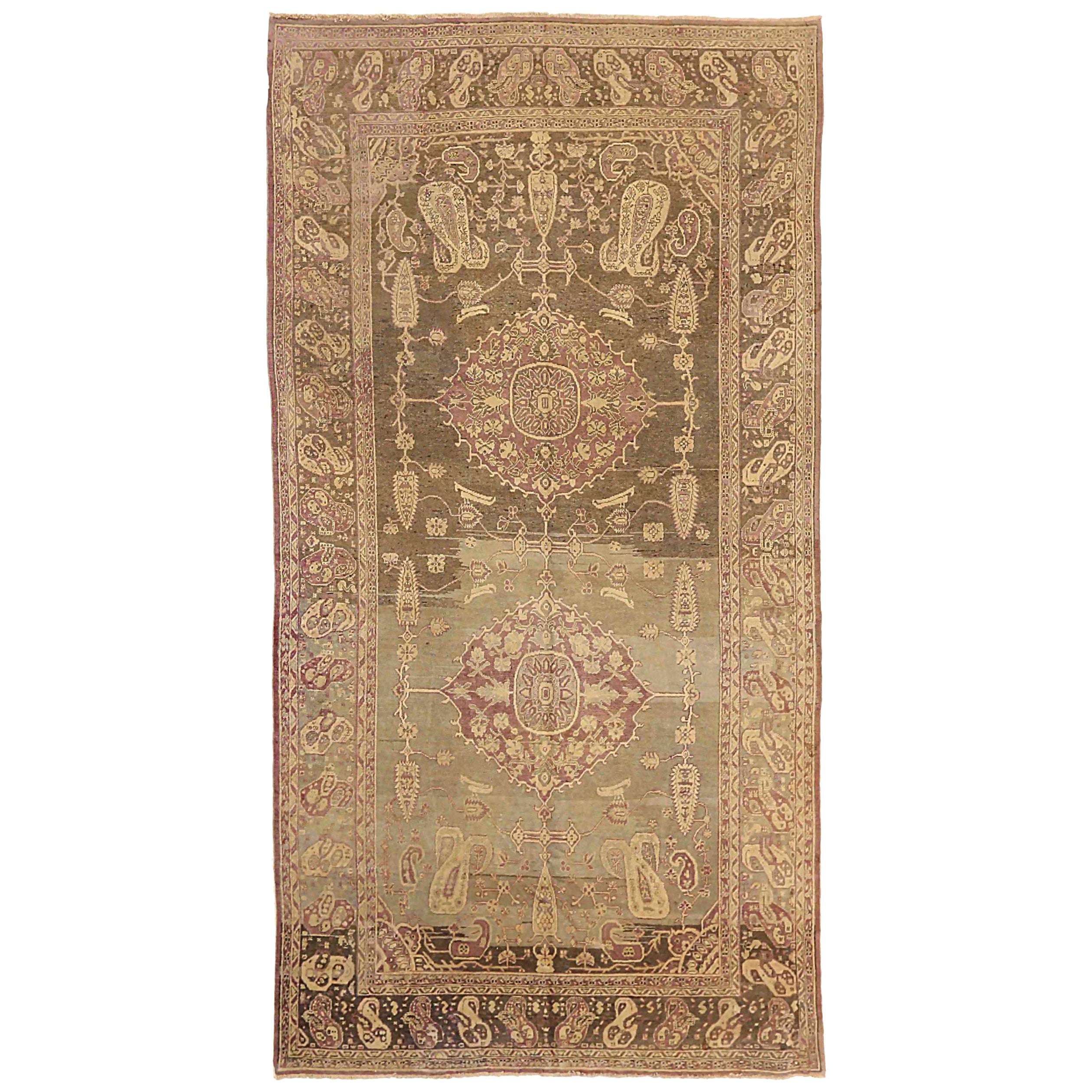 Russian Khotan Area Rugs - Wool Brown Ivory Red Taupe 72745