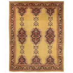 Persische Sultanabad Bereich Teppiche CIRCA 1910 - Wolle Marineblau Rot Gelb 72760