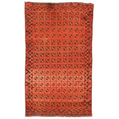 Afghanistan Tapis Bashir Circa 1940 - Laine Marron Rose Rouge 72734