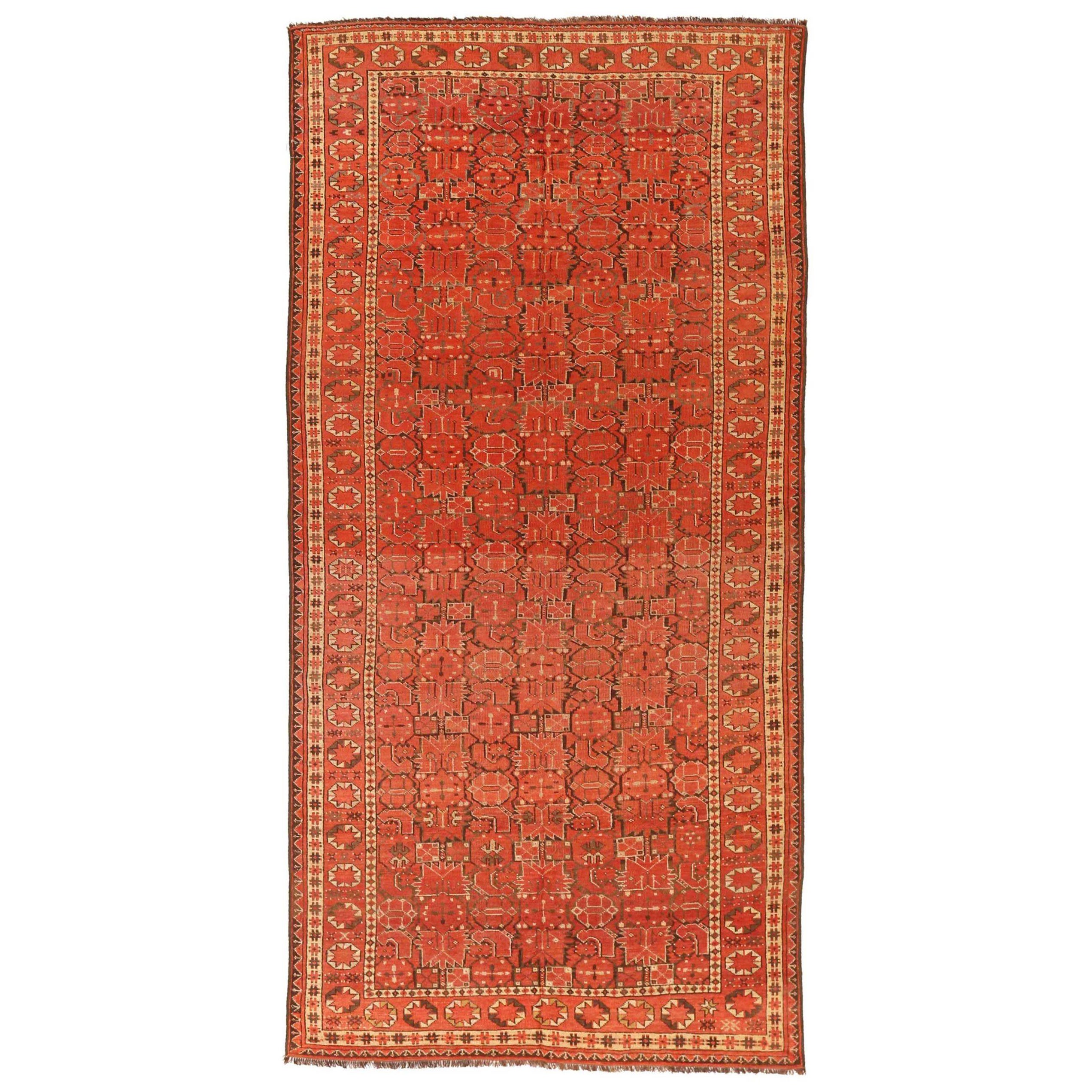 Afghanistan Tapis Bashir Circa 1910 - Laine Brown Ivory Red 72735