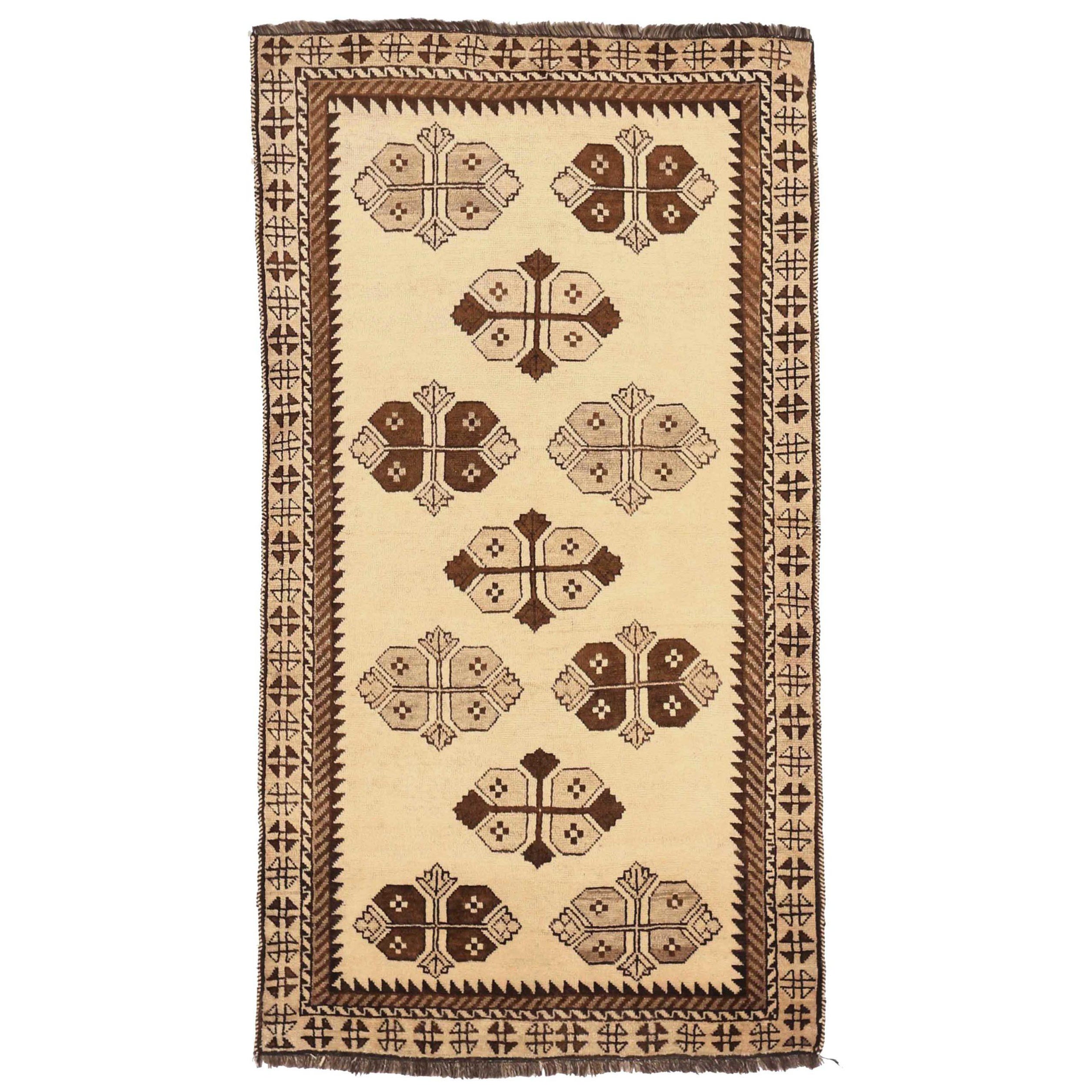 Petit tapis persan Gabbeh Circa 1940 - Laine Brown Ivory 72772