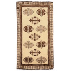 Petit tapis persan Gabbeh Circa 1940 - Laine Brown Ivory 72772