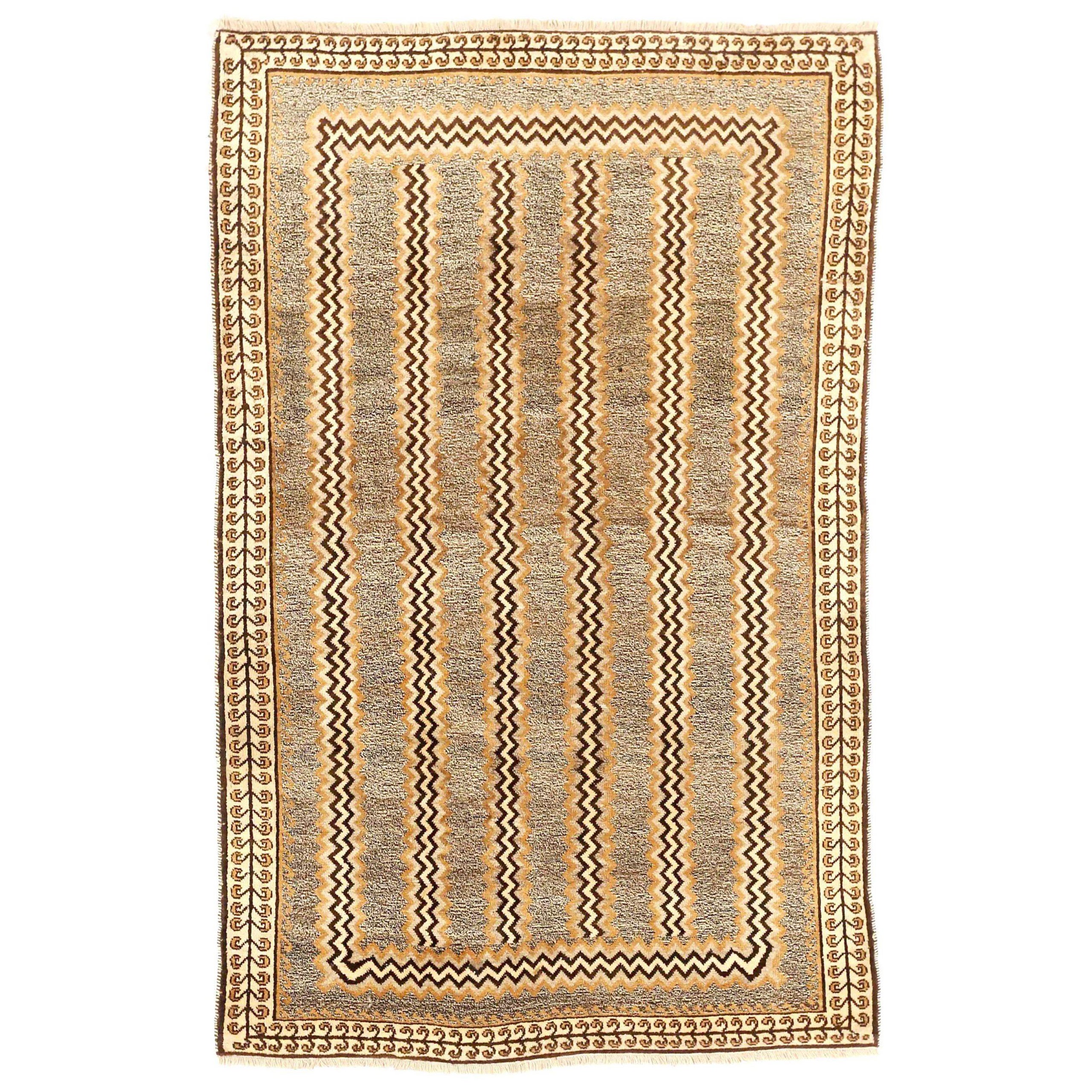 Persischer Gabbeh Kleiner Teppich CIRCA 1910 - Wolle Braun Elfenbein Gelb 72773