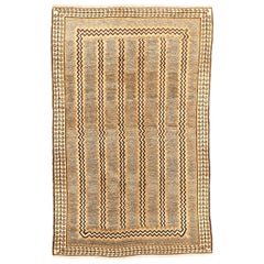 Persian Gabbeh Small Rug Circa 1910 - Wool Brown Ivory Yellow 72773