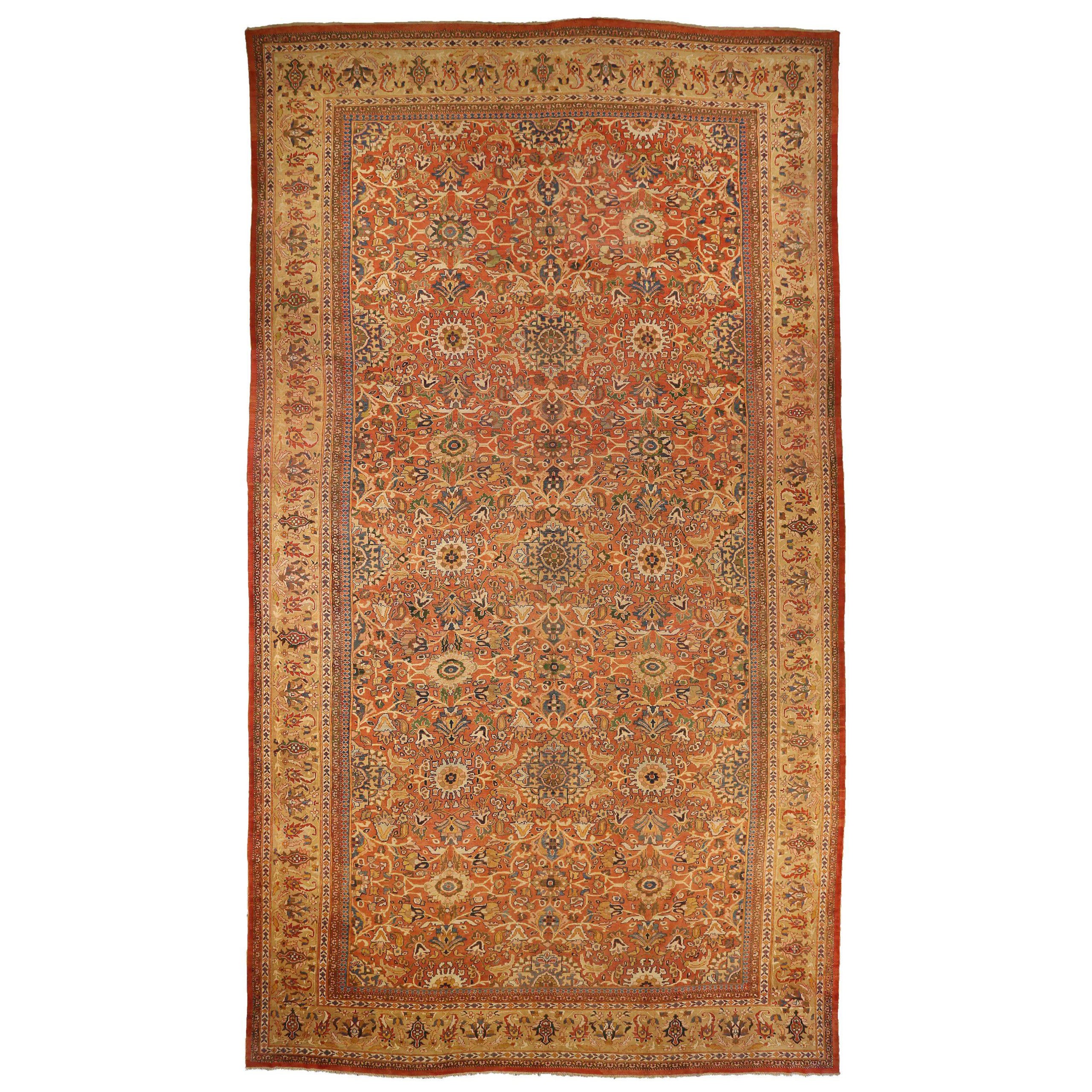 Persischer Sultanabad Over Size Teppich CIRCA 1880 - Wolle Grün Rot Gelb 72802