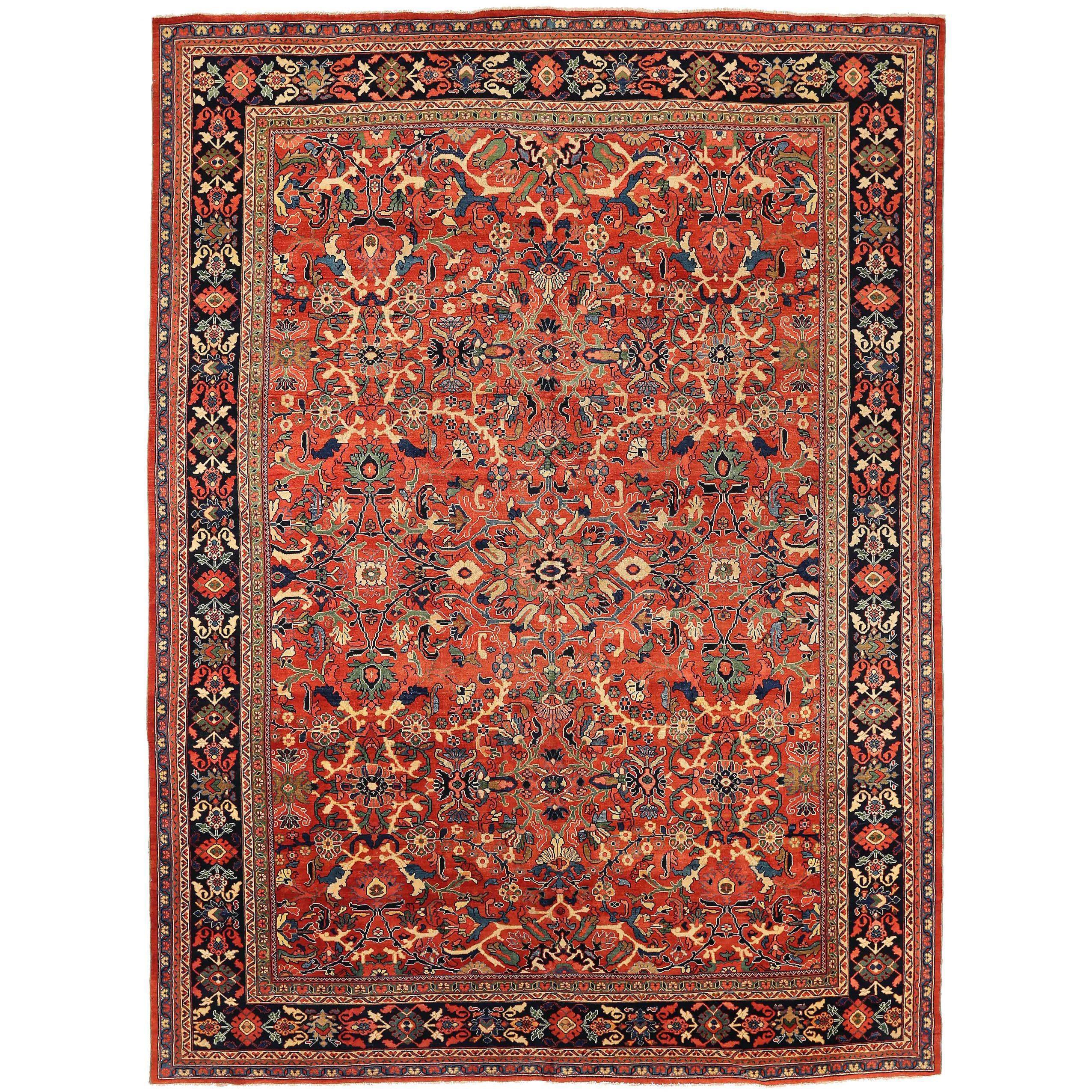 Alfombras Persas Sultanabad Rugs - Lana Verde Marfil Azul Marino Rojo 72807