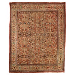 Persian Sultanabad Area Rugs - Wool Brown Green Ivory Red 72814