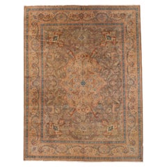 Persische Tabriz Bereich Teppiche CIRCA 1940 - Wolle Blau Braun Rot 72885