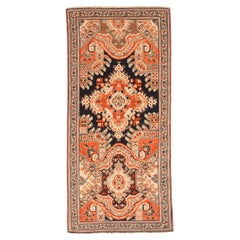 Russischer Karabagh Kleiner Teppich Circa 1910 - Wolle Schwarz Elfenbein Orange 72971
