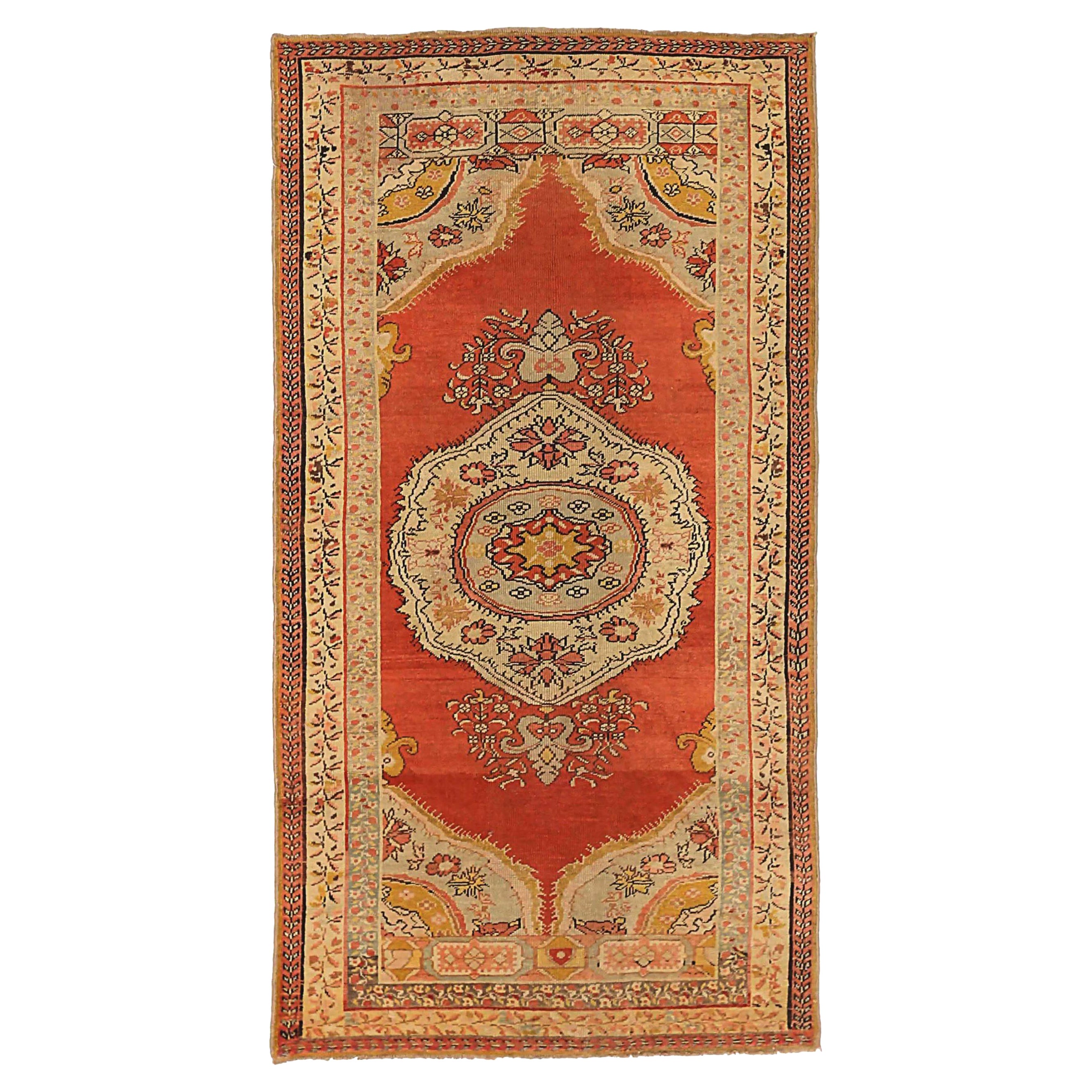 Afghanistan Sivas Small Rug Circa 1910 - Wool Ivory Red Yellow 72956