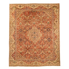 Tapis persan Sultanabad Circa 1880 - Laine Vert Ivoire Rouge 72990