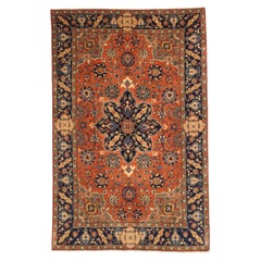 Tappeto persiano Tabriz piccolo - Lana Blu Blu Navy Rosso 72996