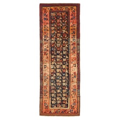 Russian Karabagh Small Rug Circa 1910 - Wool Ivory Navy Blue Pink 72970