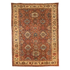 Persian Sultanabad Area Rugs - Wool Green Ivory Red 73037