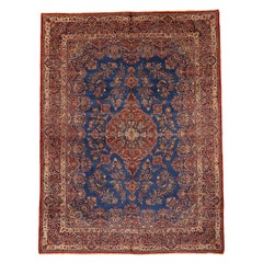 Persische Ghazvin-Teppiche Circa 1940 - Wolle Blau Elfenbein Rot 73073