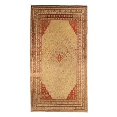 Tapis russes Khotan - Laine ivoire rouge 73120