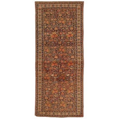 Alfombra Persa Malayer Pequeña - Lana Verde Azul Marino Rojo 73190