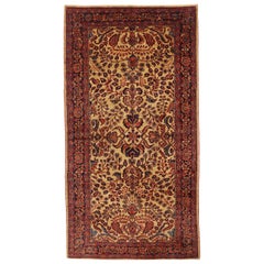 Persian Lilian Small Rug - Wool Ivory Navy Blue Red 73203