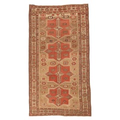 Persian Shirvan Small Rug Circa 1910 - Wool Ivory Red Taupe 73205