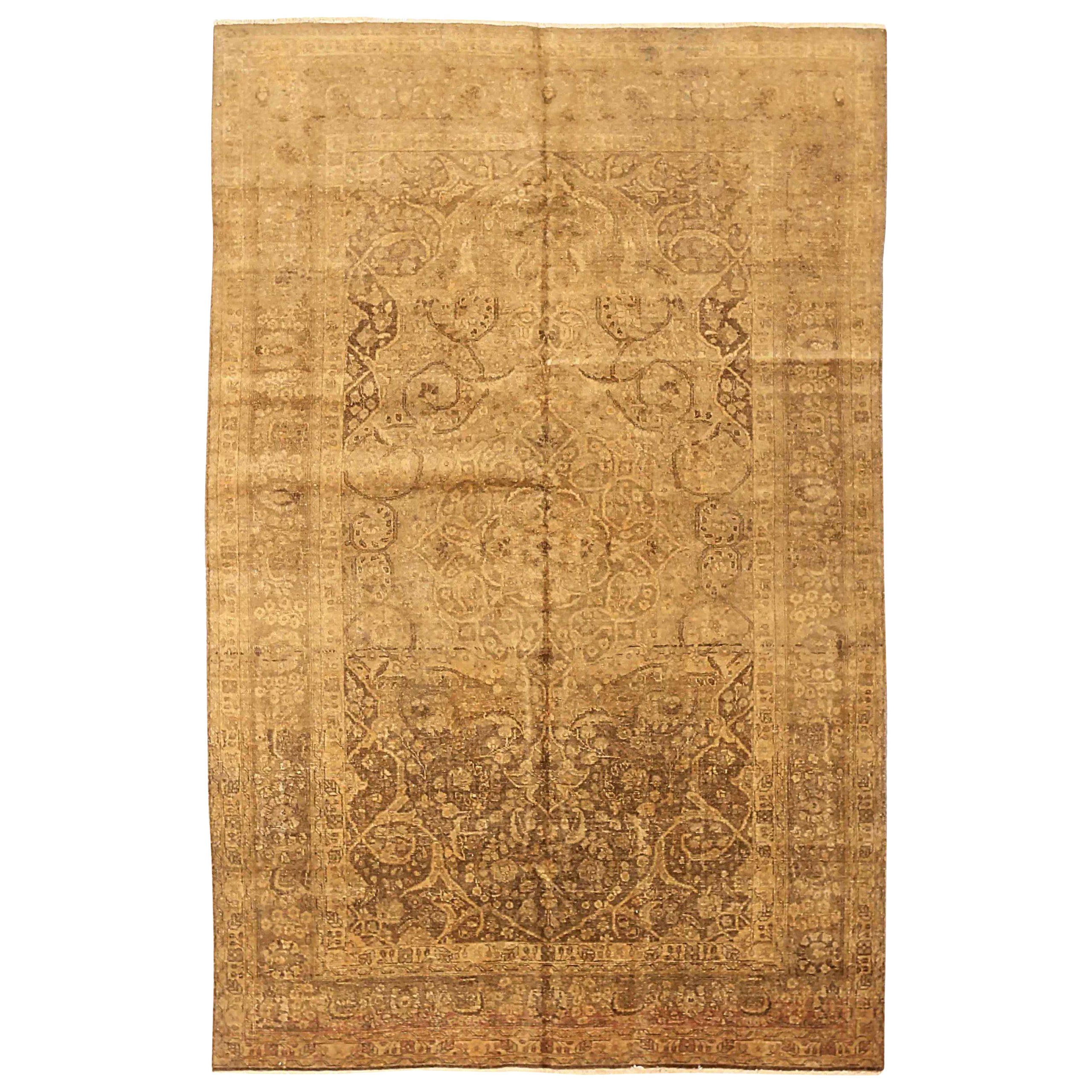 Persischer Täbriz Kleiner Teppich - Wolle Braun Elfenbein 73246