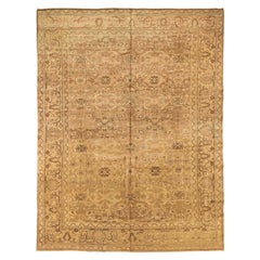 Tapis de sol Persan Malayer - Laine Brown Ivoire Taupe 73279