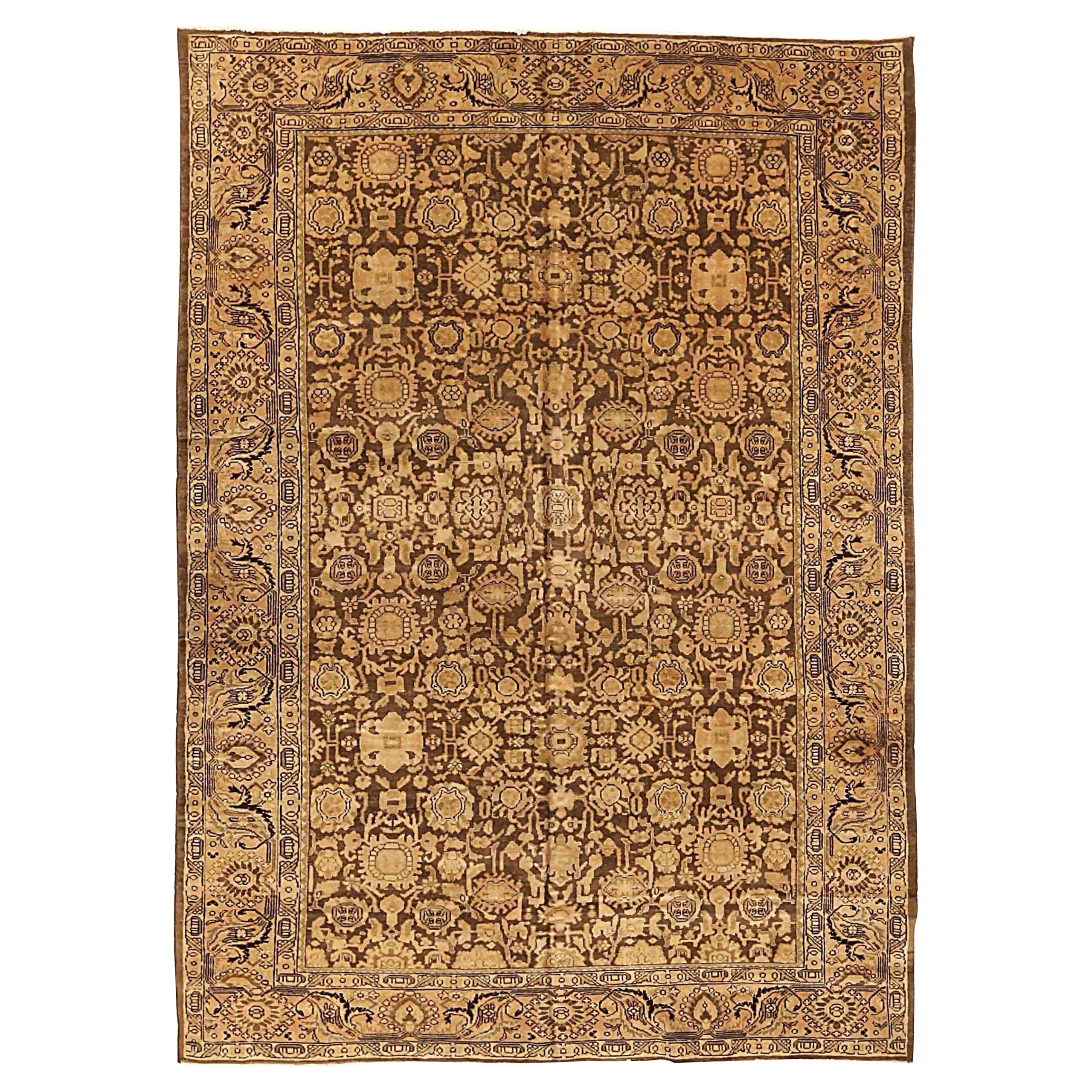 Persian Malayer Area Rugs - Wool Brown Ivory 73254