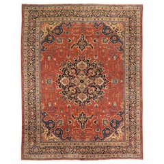 Alfombras Persas Tabriz - Lana Marfil Azul Marino Rojo 73308