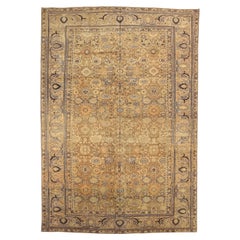 Tapis de sol Persan Malayer - Laine Brown Ivoire Taupe 73282