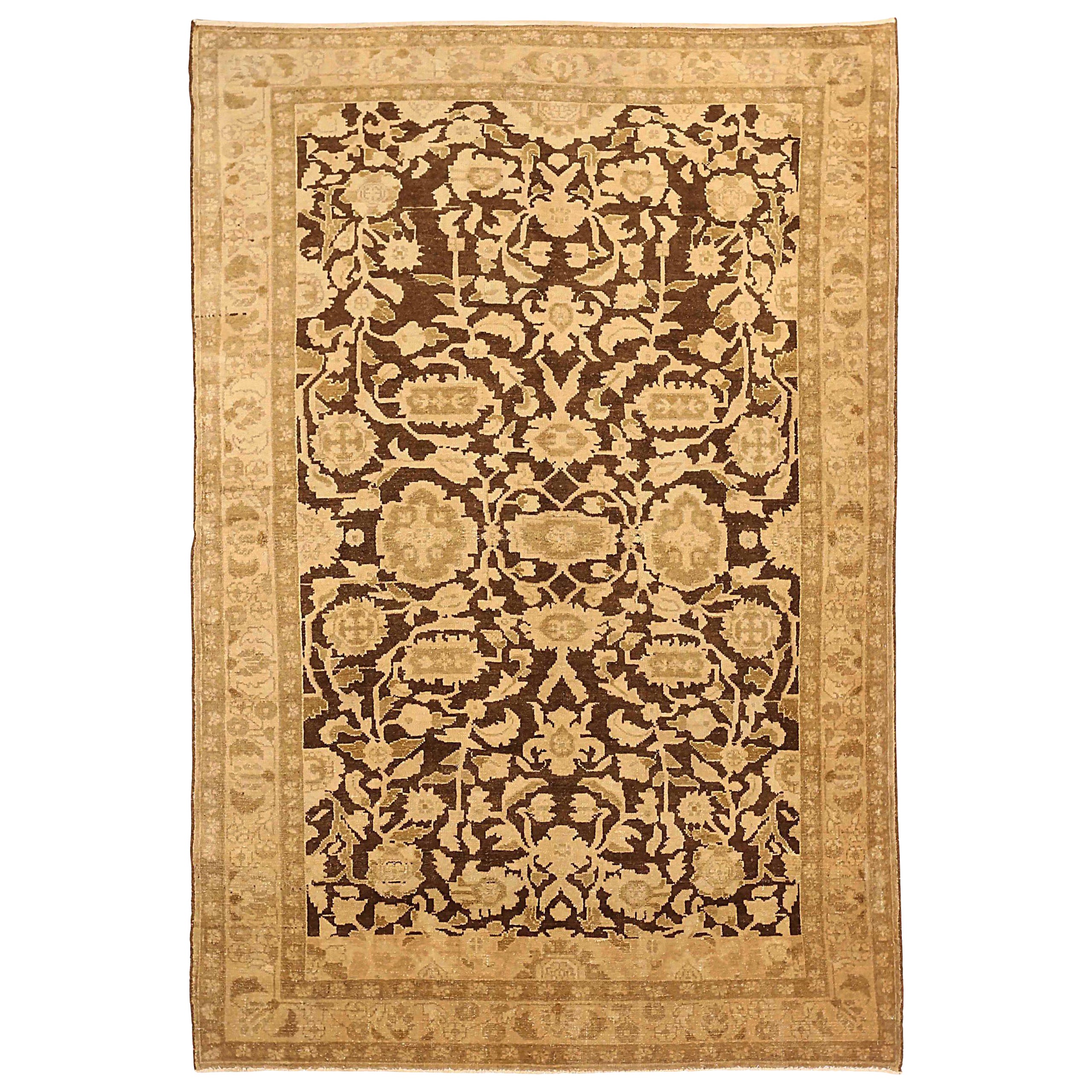 Alfombra Persa Malayer Pequeña - Lana Marrón Marfil Topo 73310 en venta