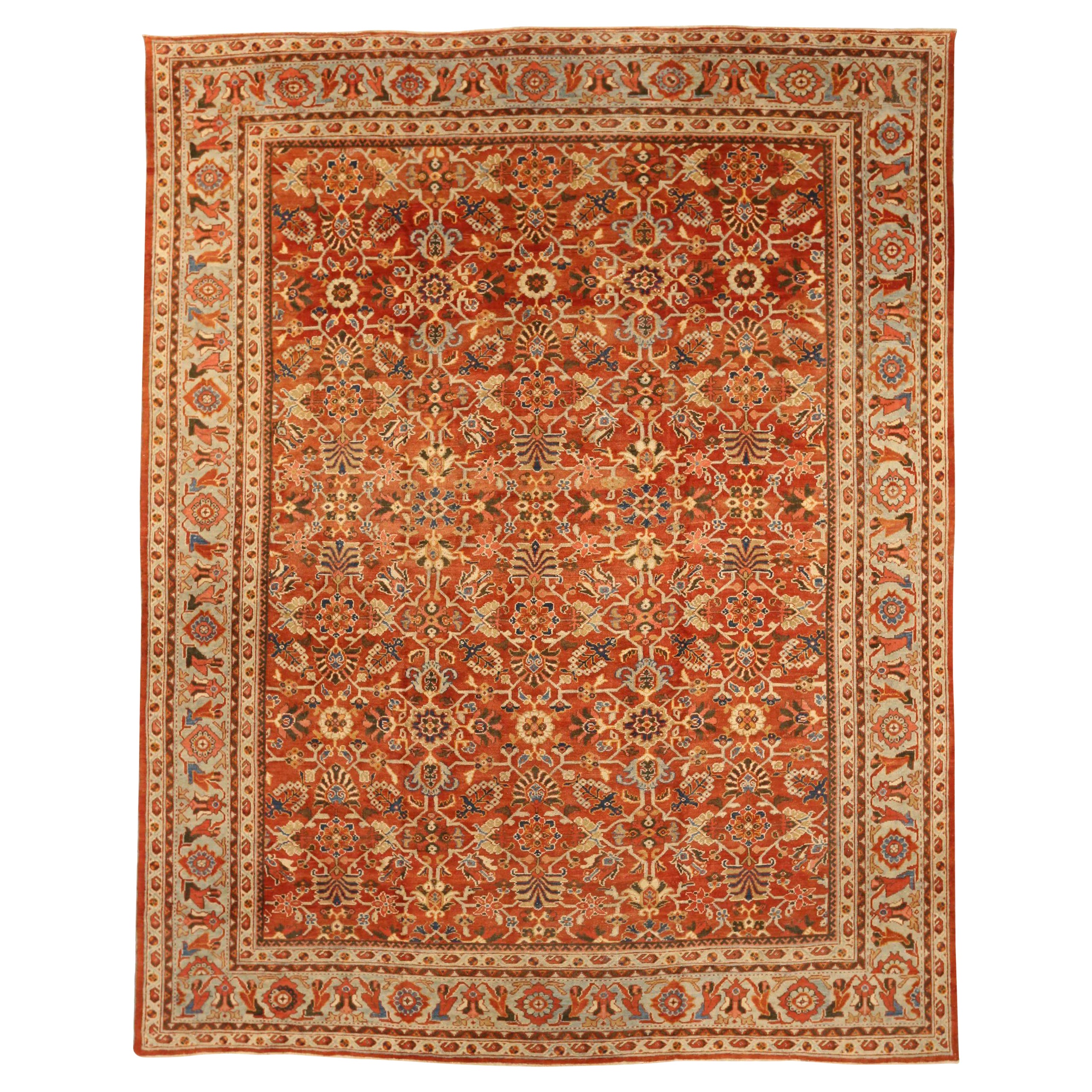 Persische Sultanabad-Teppiche Circa 1880 - Wolle Blau Elfenbein Rot 73340