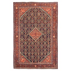 Persischer Meshkabad Kleiner Teppich - Wolle Elfenbein Marineblau Rot 73343