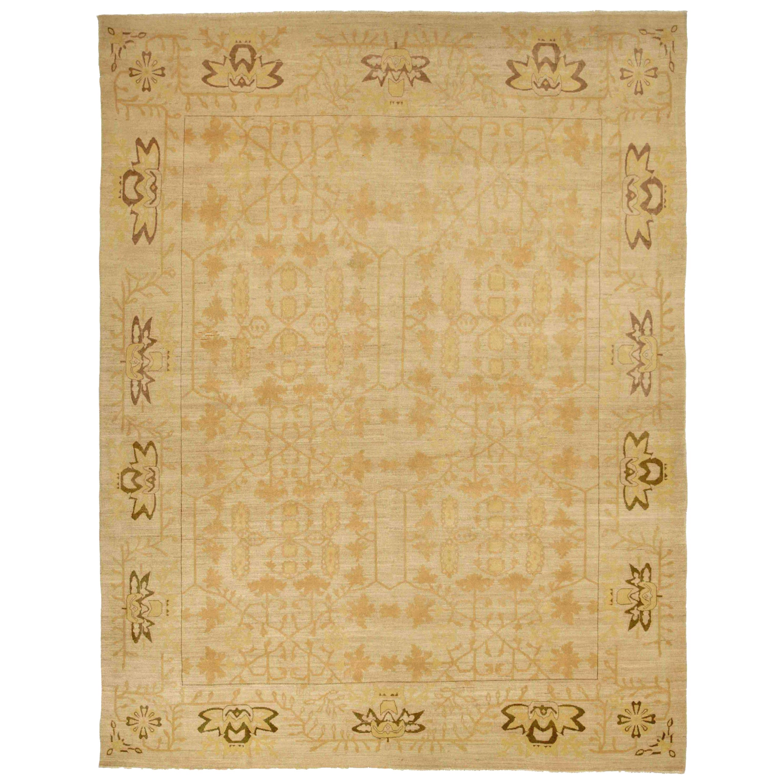 Persische Täbris Teppiche - Wolle Brown Elfenbein 73358