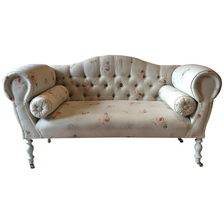 Stunning Laura Ashley Sofa Shabby Chic Button-Back Settee Antique Style  Two-Seat at 1stDibs