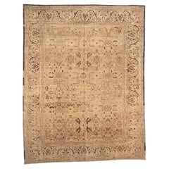 Tapis de sol Persan Malayer - Laine Brown Ivoire Taupe 73499