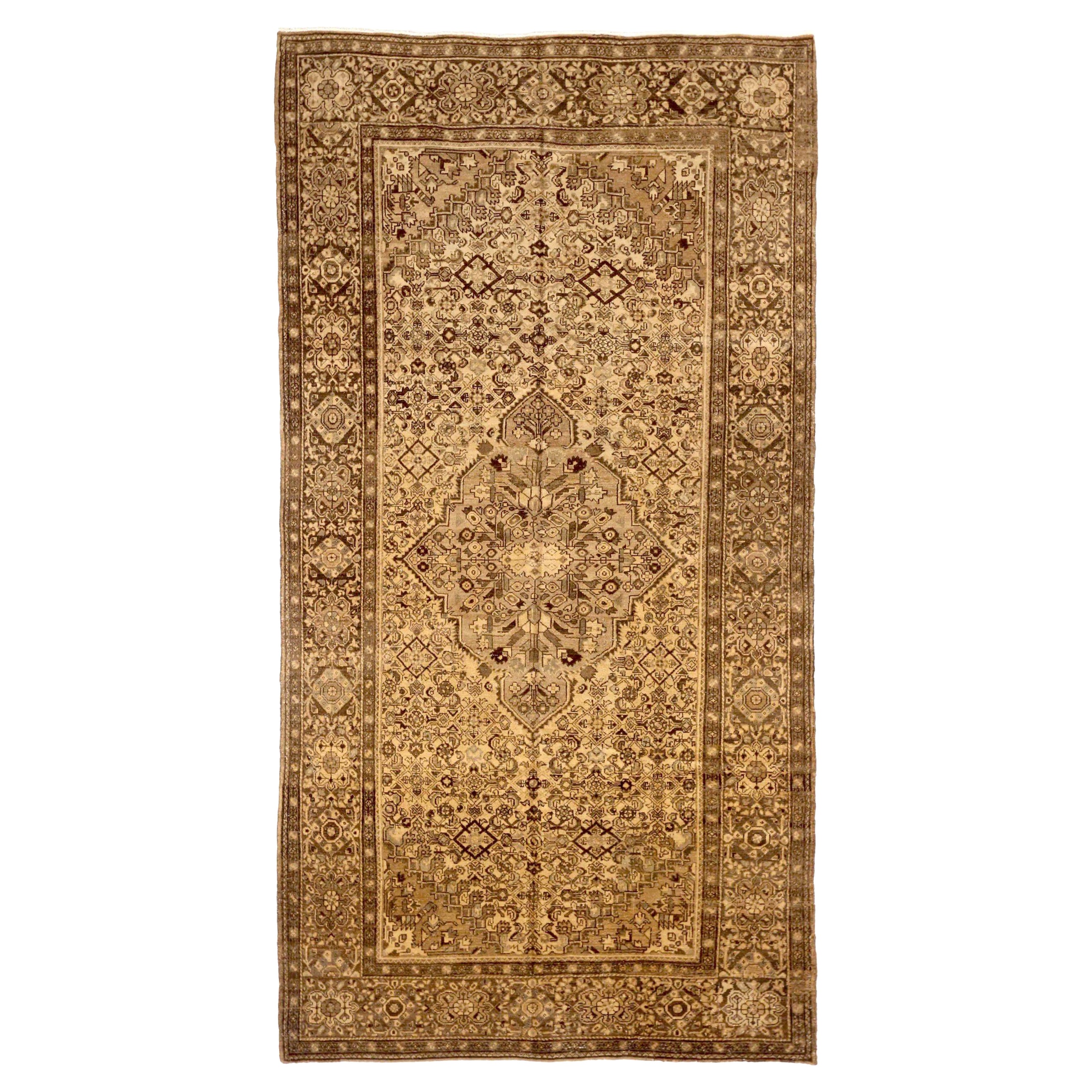 Persische Malayer Teppiche - Wolle Braun Taupe Gelb 73501