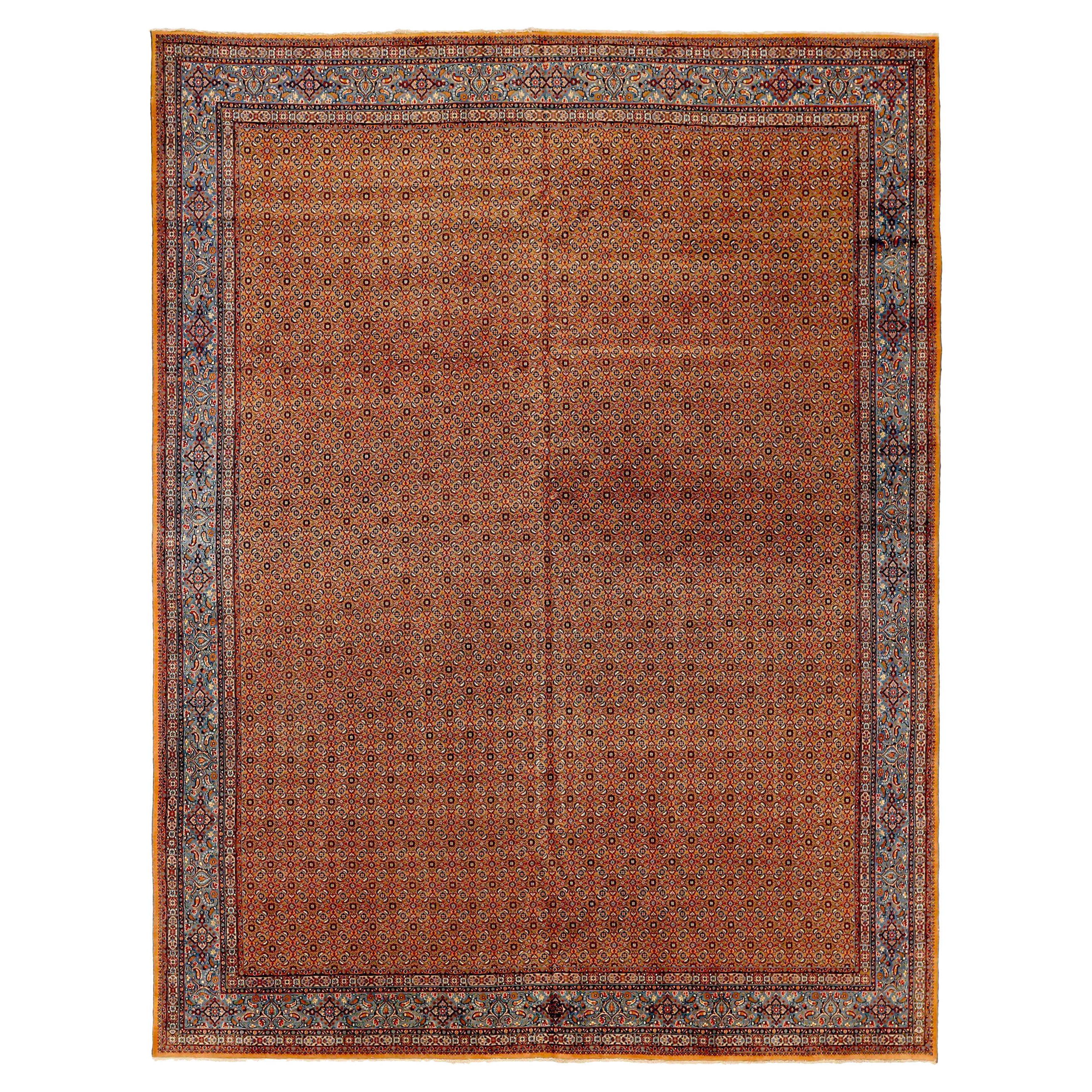 Persian Mashad Area Rugs - Wool Blue Ivory Red 73539