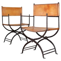 Rare Pair of Arts & Crafts Iron Chairs by Morgan Colt