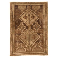Petit tapis persan Varamin Circa 1910 - Laine Brown Ivory 73511