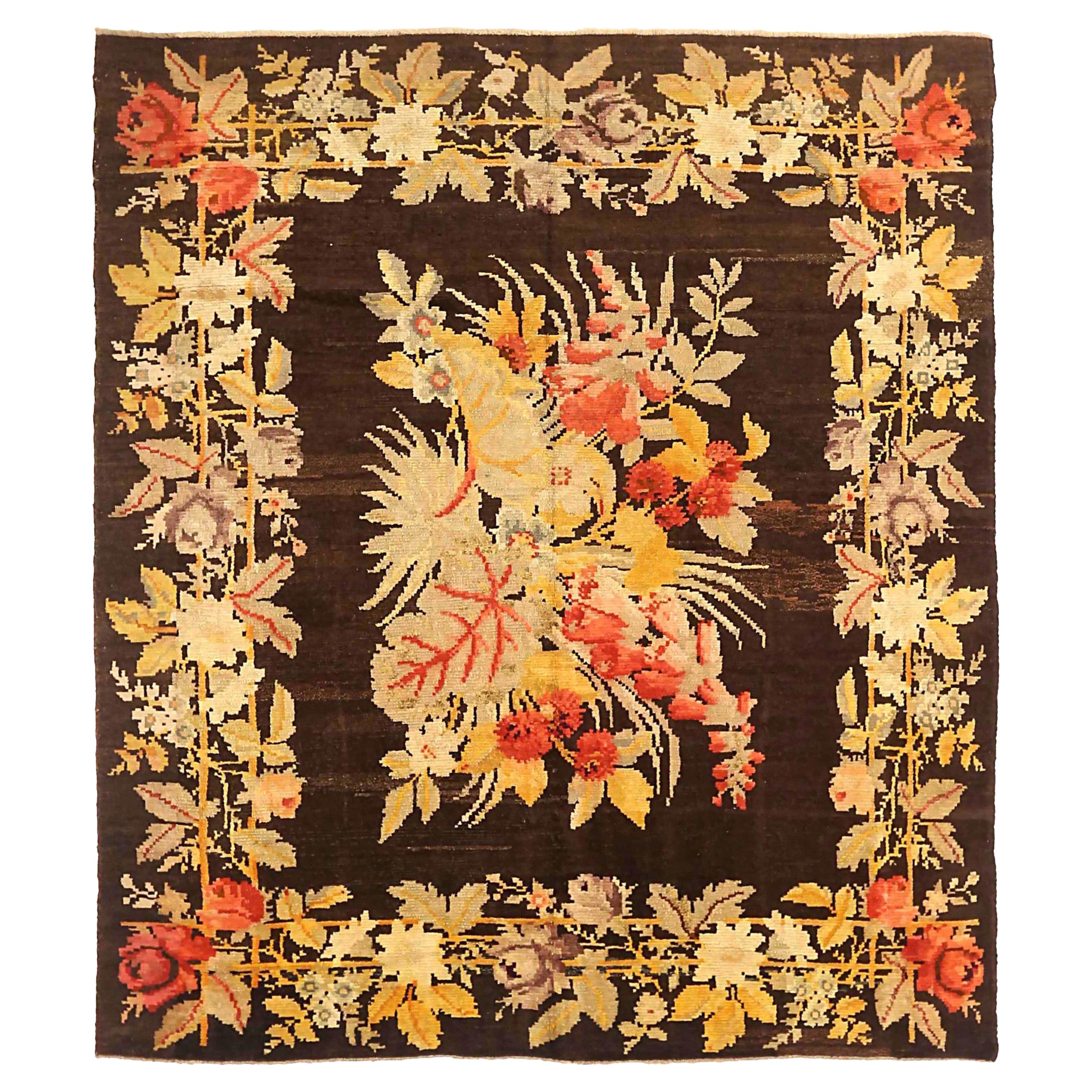 Tappeto Bessarabico Europa Circa 1910 - Lana Avorio Rosso Giallo 73530