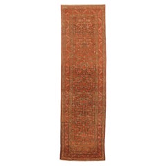 Persian Malayer Runner Rug - Wool Brown Green Red 73566