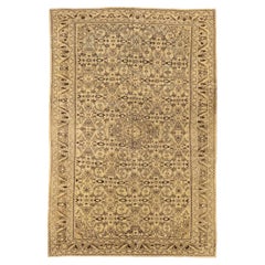 Tapis de sol Persan Malayer - Laine Brown Ivory 73573