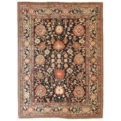Petit tapis russe Karabagh - Laine ivoire bleu marine bleu rouge 73704